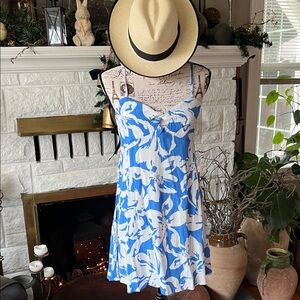 Billabong Blue and White Patterned Mini Dress